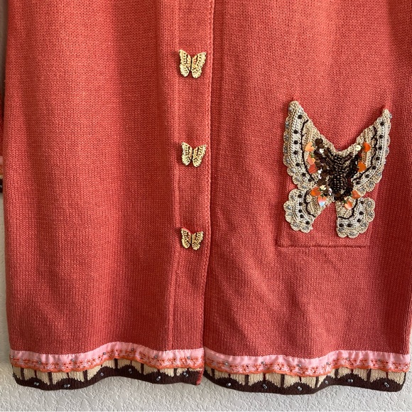 ✨Vintage Storybook Knits | Take Flight Butterfly Embroidered Sequin Cardigan Set - Picture 3 of 16
